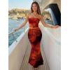 image:imageTrendy Queen Womens 2 Piece Skirt Sets Summer Outfits 2026 Going Out Bodycon Maxi Skirts Tube Tops Y2k Cute Vacation ClothesOrange Black