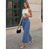image:imageTrendy Queen Womens High Waisted Wide Leg Jeans Stretchy Barrel Baggy Denim Ankle Cropped Pants Raw HemBlue