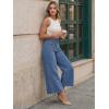 image:imageTrendy Queen Womens High Waisted Wide Leg Jeans Stretchy Barrel Baggy Denim Ankle Cropped Pants Raw HemBlue