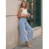 image:imageTrendy Queen Womens High Waisted Wide Leg Jeans Stretchy Barrel Baggy Denim Ankle Cropped Pants Raw HemLight Blue