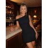 image:imageTrendy Queen Womens Mesh Off The Shoulder Dress Ruched Ruffle Hem Club Party Short DressesBlack