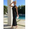 image:imageTrendy Queen Womens One Shoulder Maxi Bodycon Mesh Ruched Floral Beach Cocktail Wedding Guest Dress with Side SlitBlack