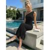 image:imageTrendy Queen Womens One Shoulder Maxi Bodycon Mesh Ruched Floral Beach Cocktail Wedding Guest Dress with Side SlitBlack