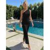 image:imageTrendy Queen Womens One Shoulder Maxi Bodycon Mesh Ruched Floral Beach Cocktail Wedding Guest Dress with Side SlitBlack