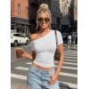image:imageTrendy Queen Womens One Shoulder Short Sleeve Going Out TShirts 2026 Summer Crop TopsOatmeal Grey