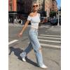 image:imageTrendy Queen Womens One Shoulder Short Sleeve Going Out TShirts 2026 Summer Crop TopsOatmeal Grey