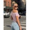 image:imageTrendy Queen Womens One Shoulder Short Sleeve Going Out TShirts 2026 Summer Crop TopsPink