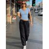 image:imageTrendy Queen Womens Short Sleeve V Neck Crop Shirts Basic Tops Buttery Soft Summer Slim Fit Workout Yoga Y2k Clothes 2026Light Blue