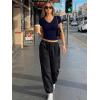 image:imageTrendy Queen Womens Short Sleeve V Neck Crop Shirts Basic Tops Buttery Soft Summer Slim Fit Workout Yoga Y2k Clothes 2026Navy Blue