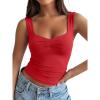 image:imageTrendy Queen Summer Going Out Top for Women Double Lined Crop Tank Top Backless Sweetheart Neckline Corset Teen Cute BustierRed