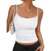 image:imageTrendy Queen Tank Tops Womens Camisole Sleeveless Square Neck Spaghetti Strap Adjustable Going Out Cami ShirtsWhite