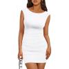 image:imageTrendy Queen Women 2026 Boat Neck Cocktail Mini Short Dresses Summer Bodycon Sexy Going Out Dress Cute Date Night Club OutfitWhite