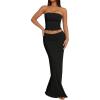 image:imageTrendy Queen Womens 2 Piece Skirt Sets Summer Outfits 2026 Going Out Bodycon Maxi Skirts Tube Tops Y2k Cute Vacation ClothesBlack