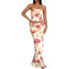 image:imageTrendy Queen Womens 2 Piece Skirt Sets Summer Outfits 2026 Going Out Bodycon Maxi Skirts Tube Tops Y2k Cute Vacation ClothesYellow Pink