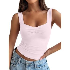 image:imageTrendy Queen Summer Going Out Top for Women Double Lined Crop Tank Top Backless Sweetheart Neckline Corset Teen Cute BustierLight Pink