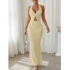 image:imageTrendy Queen Womens 2 Piece Sets Twist Front Halter Cami Tops and Bodycon Maxi Skirt Summer Going Out Vacation OutfitsApricot