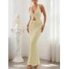 image:imageTrendy Queen Womens 2 Piece Sets Twist Front Halter Cami Tops and Bodycon Maxi Skirt Summer Going Out Vacation OutfitsApricot