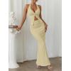 image:imageTrendy Queen Womens 2 Piece Sets Twist Front Halter Cami Tops and Bodycon Maxi Skirt Summer Going Out Vacation OutfitsApricot