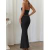 image:imageTrendy Queen Womens 2 Piece Sets Twist Front Halter Cami Tops and Bodycon Maxi Skirt Summer Going Out Vacation OutfitsBlack