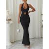 image:imageTrendy Queen Womens 2 Piece Sets Twist Front Halter Cami Tops and Bodycon Maxi Skirt Summer Going Out Vacation OutfitsBlack