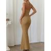 image:imageTrendy Queen Womens 2 Piece Sets Twist Front Halter Cami Tops and Bodycon Maxi Skirt Summer Going Out Vacation OutfitsKhaki