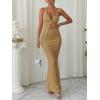 image:imageTrendy Queen Womens 2 Piece Sets Twist Front Halter Cami Tops and Bodycon Maxi Skirt Summer Going Out Vacation OutfitsKhaki