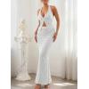 image:imageTrendy Queen Womens 2 Piece Sets Twist Front Halter Cami Tops and Bodycon Maxi Skirt Summer Going Out Vacation OutfitsWhite