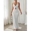 image:imageTrendy Queen Womens 2 Piece Sets Twist Front Halter Cami Tops and Bodycon Maxi Skirt Summer Going Out Vacation OutfitsWhite