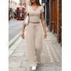 image:imageTrendy Queen 2 Piece Lounge Sets for Women Summer Outfits 2026 Fashion Two Piece Loungewear Spring Outfits ClothesApricot