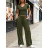 image:imageTrendy Queen 2 Piece Lounge Sets for Women Summer Outfits 2026 Fashion Two Piece Loungewear Spring Outfits ClothesArmy Green