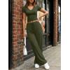 image:imageTrendy Queen 2 Piece Lounge Sets for Women Summer Outfits 2026 Fashion Two Piece Loungewear Spring Outfits ClothesArmy Green