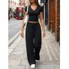 image:imageTrendy Queen 2 Piece Lounge Sets for Women Summer Outfits 2026 Fashion Two Piece Loungewear Spring Outfits ClothesBlack