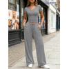 image:imageTrendy Queen 2 Piece Lounge Sets for Women Summer Outfits 2026 Fashion Two Piece Loungewear Spring Outfits ClothesDark Heather Grey
