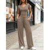 image:imageTrendy Queen 2 Piece Lounge Sets for Women Summer Outfits 2026 Fashion Two Piece Loungewear Spring Outfits ClothesMocha