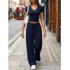image:imageTrendy Queen 2 Piece Lounge Sets for Women Summer Outfits 2026 Fashion Two Piece Loungewear Spring Outfits ClothesNavy