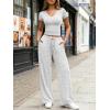 image:imageTrendy Queen 2 Piece Lounge Sets for Women Summer Outfits 2026 Fashion Two Piece Loungewear Spring Outfits ClothesOatmeal Grey