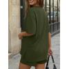 image:imageTrendy Queen 2 Piece Summer Set Oversized Top amp Loose Fit Shorts with PocketsArmy Green
