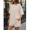 image:imageTrendy Queen 2 Piece Summer Set Oversized Top amp Loose Fit Shorts with PocketsBeige