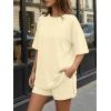 image:imageTrendy Queen 2 Piece Summer Set Oversized Top amp Loose Fit Shorts with PocketsButter Yellow