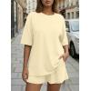image:imageTrendy Queen 2 Piece Summer Set Oversized Top amp Loose Fit Shorts with PocketsButter Yellow