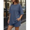 image:imageTrendy Queen 2 Piece Summer Set Oversized Top amp Loose Fit Shorts with PocketsDusty Blue