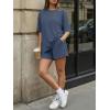 image:imageTrendy Queen 2 Piece Summer Set Oversized Top amp Loose Fit Shorts with PocketsDusty Blue
