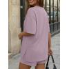 image:imageTrendy Queen 2 Piece Summer Set Oversized Top amp Loose Fit Shorts with PocketsLilac