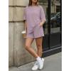 image:imageTrendy Queen 2 Piece Summer Set Oversized Top amp Loose Fit Shorts with PocketsLilac