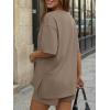 image:imageTrendy Queen 2 Piece Summer Set Oversized Top amp Loose Fit Shorts with PocketsMocha