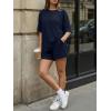 image:imageTrendy Queen 2 Piece Summer Set Oversized Top amp Loose Fit Shorts with PocketsNavy