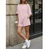 image:imageTrendy Queen 2 Piece Summer Set Oversized Top amp Loose Fit Shorts with PocketsPastel Pink