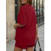 image:imageTrendy Queen 2 Piece Summer Set Oversized Top amp Loose Fit Shorts with PocketsRed