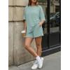 image:imageTrendy Queen 2 Piece Summer Set Oversized Top amp Loose Fit Shorts with PocketsSage