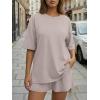 image:imageTrendy Queen 2 Piece Summer Set Oversized Top amp Loose Fit Shorts with PocketsSmoke